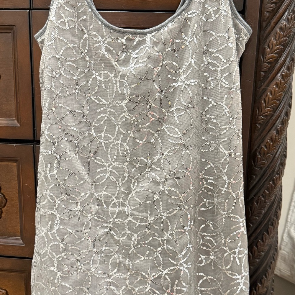 Express Gray Mini Dress with White Pattern